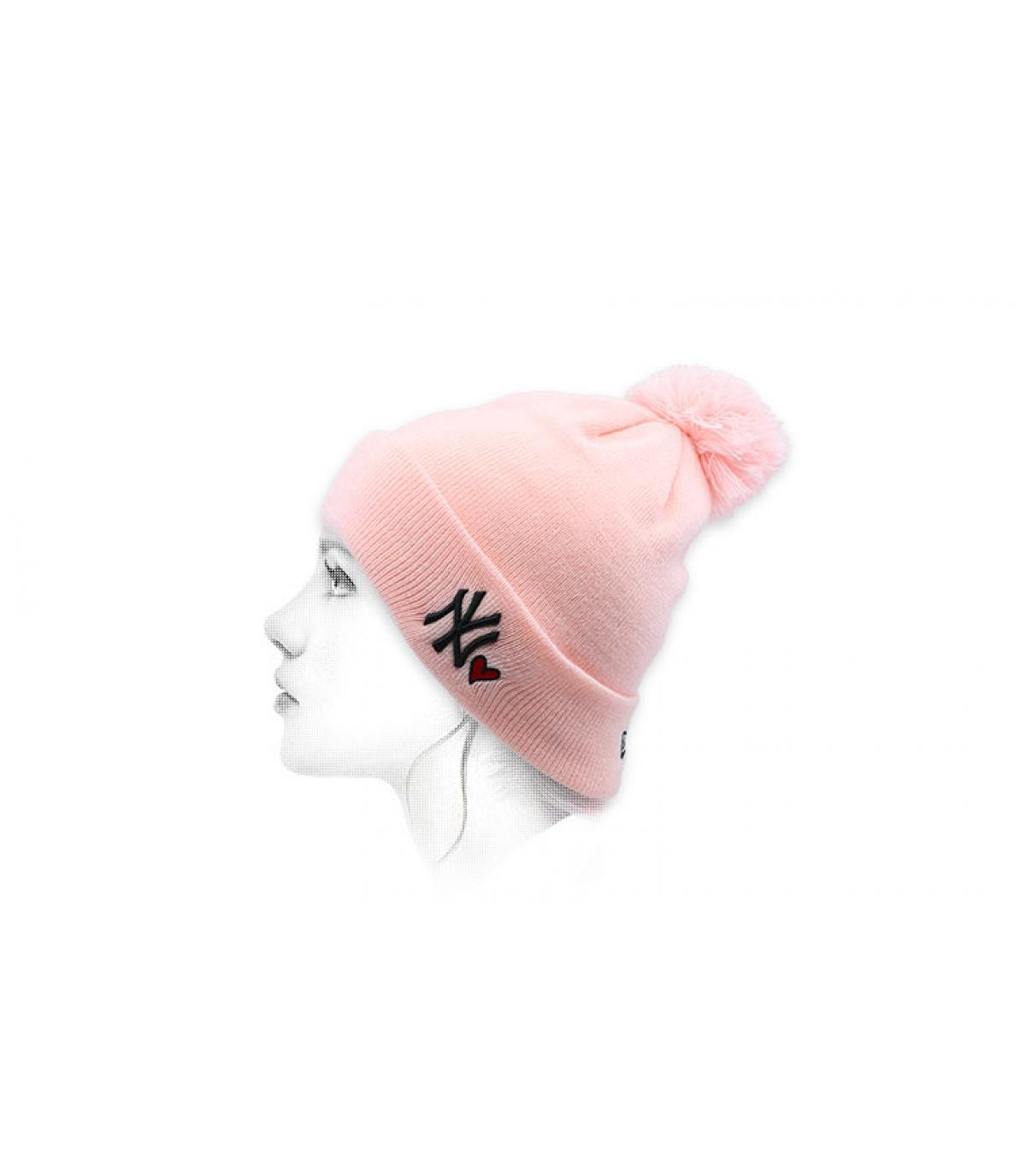 bonnet NY cœur rose Bonnet Wmns Heart NY knit pink